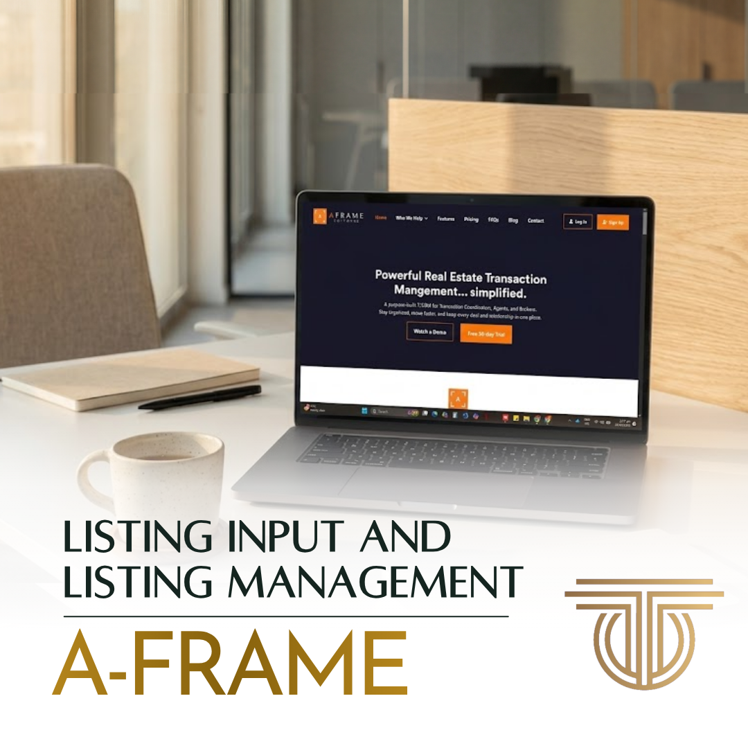 A-Frame Listing Input and Listing Management Task Lists